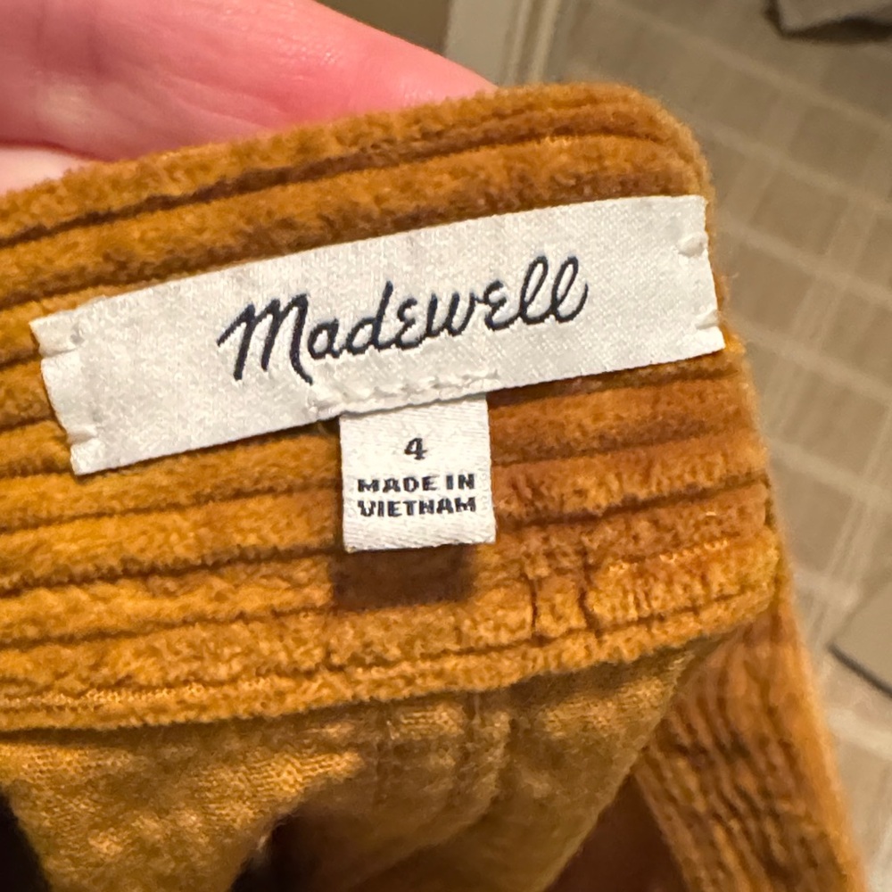 Madewell Brown Corduroy Button-Front Mini Skirt - Picture 3 of 3